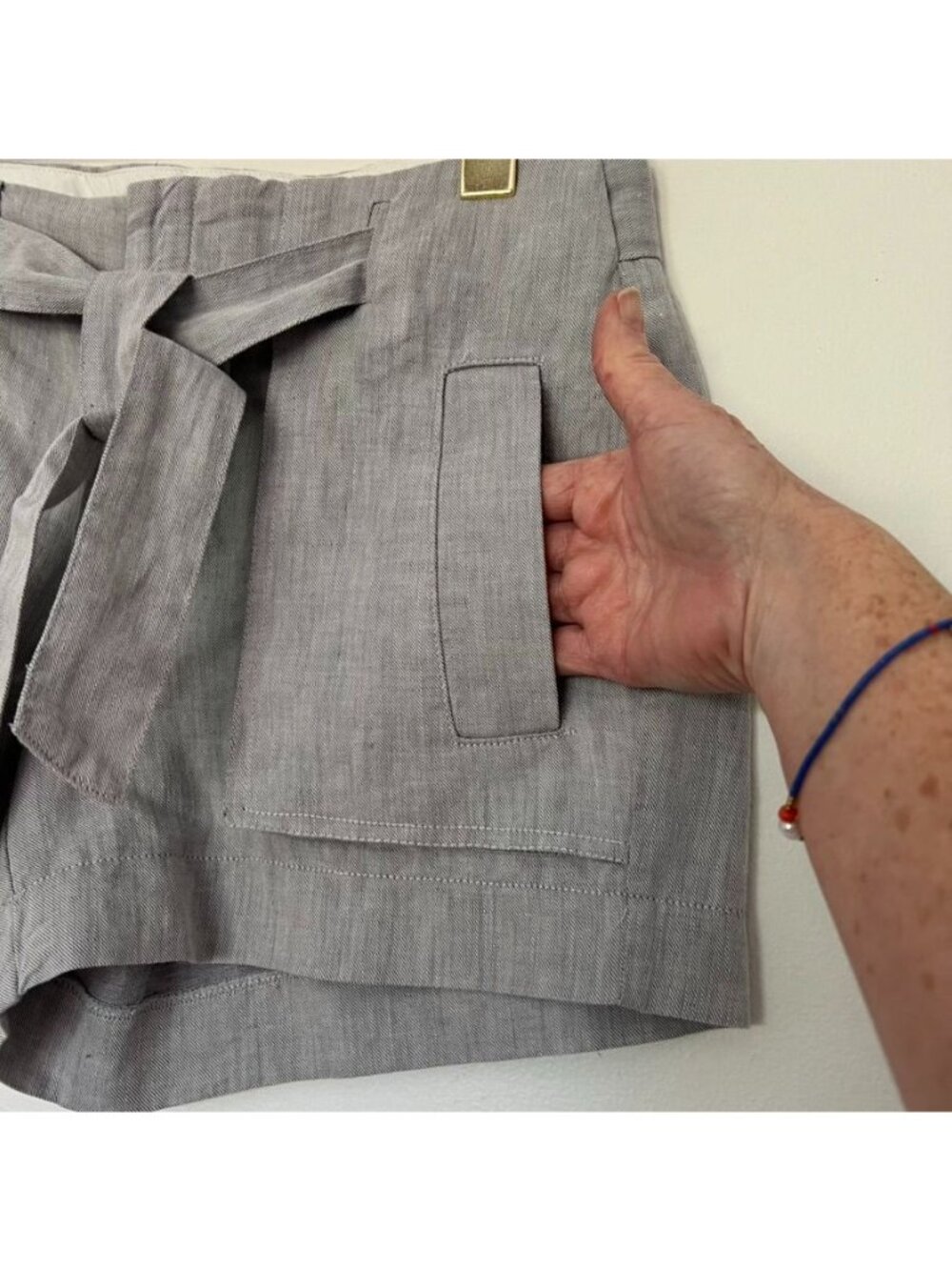 Banana Republic Women Sz 2 Linen Shorts Belted Preppy Euro Summer Old Money - Picture 8 of 13